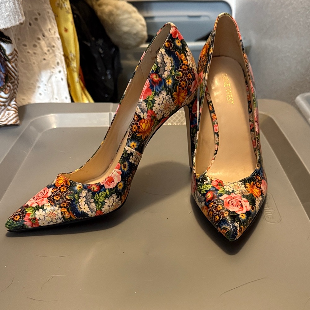 Nine West Multicolor Floral Women's Heels
